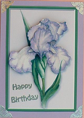 Purple Iris Easy to Cut Decoupage by Suzi Cooper