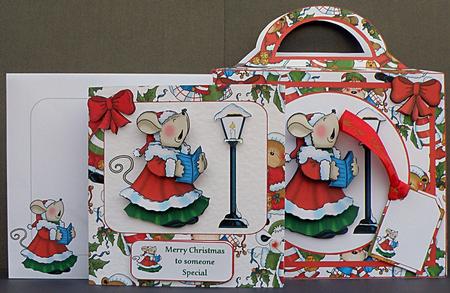 Chrismouse Carol Gift Bag and Card by Suzi Cooper