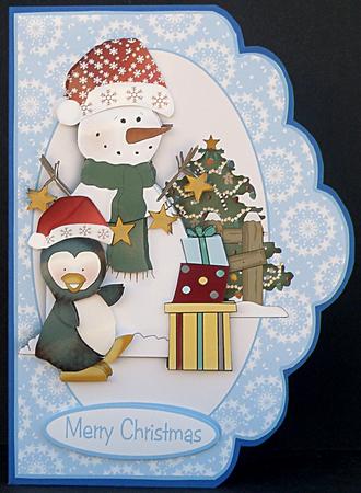 Christmas Friends - Scallop Card Front by Suzi Cooper