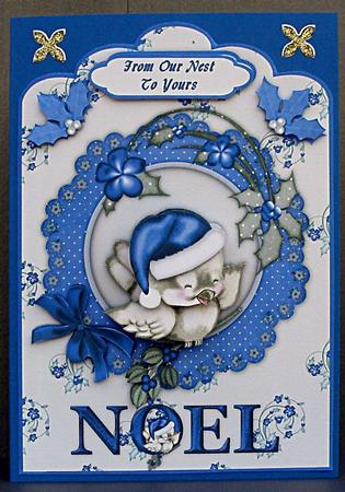 Little Christmas Sparrow Scallop Top Card N Step by Step by Suzi Cooper