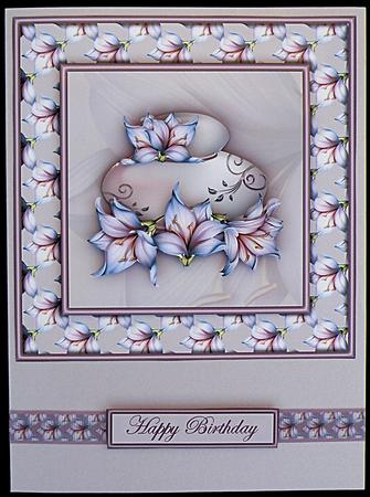 The Fragrance of the Lillies 6x6 Card Front with Decoupage by Suzi Cooper