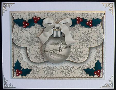 Silver Snow Bridge Bauble Flap Decoupage Step by Step by Suzi Cooper
