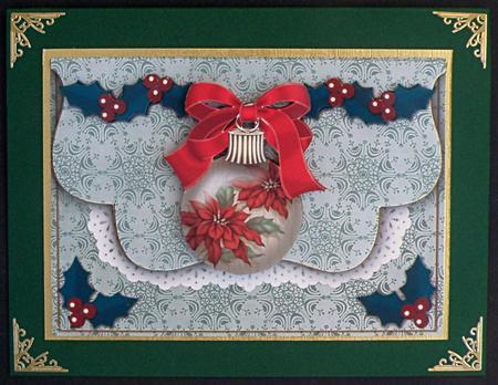 Poinsettia Duo Bauble Flap Decoupage Step by Step by Suzi Cooper