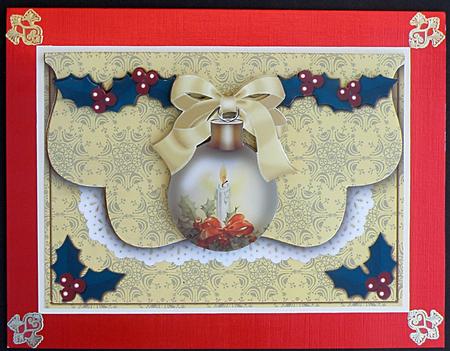 Red Candle Bauble Flap Decoupage Step by Step by Suzi Cooper