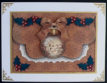 Snowy Village Bauble Flap Decoupage Step by Step by Suzi Cooper