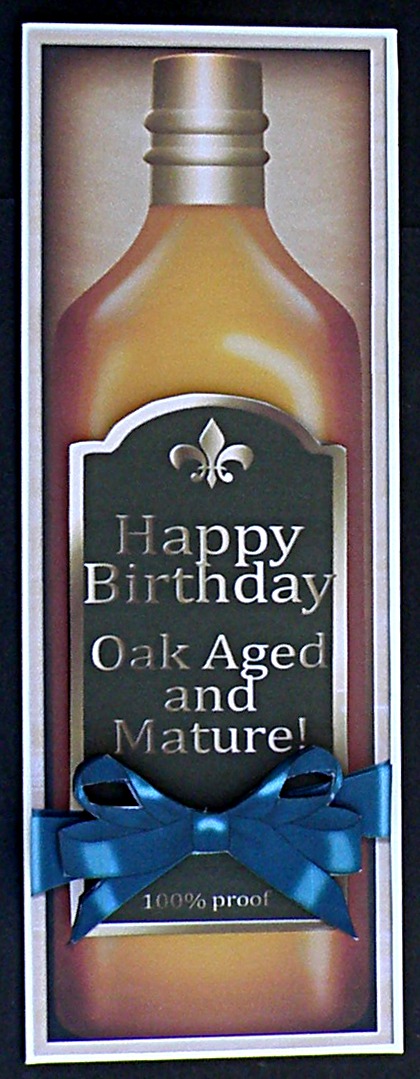 Large Dl Birthday Whisky in a Box Quick Card 3D Decoupage by Suzi Cooper