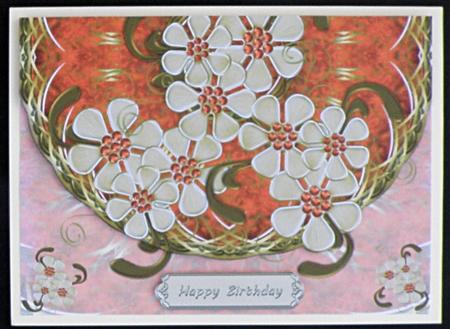 Amber & Gold Enamelled Flowers Envelope Card by Suzi Cooper