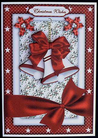 Bells in Red Card Front with Step by Step by Suzi Cooper