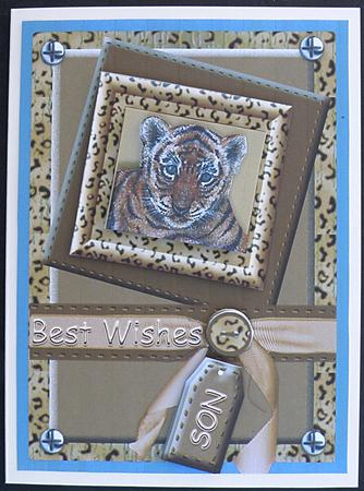 Cute Lion Cub Card Topper for Lots of Occasions by Suzi Cooper