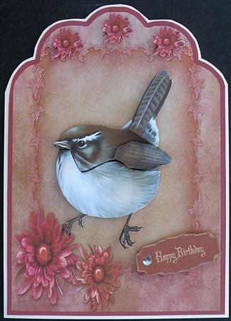 Floral Bird Fancy Top with Decoupage by Suzi Cooper