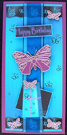 Dl Ribbon Centre Butterfly Birthday by Suzi Cooper