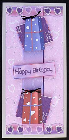 Dl Ribbon Centre Hearts Birthday by Suzi Cooper
