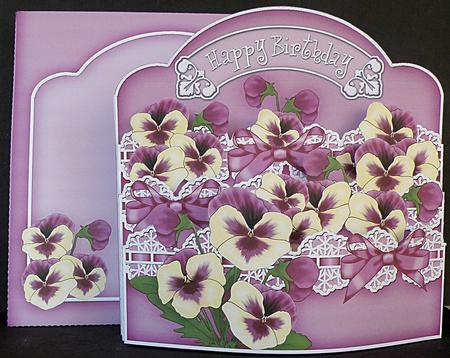 3D Pansies and Lace Pop Out Card Kit by Suzi Cooper