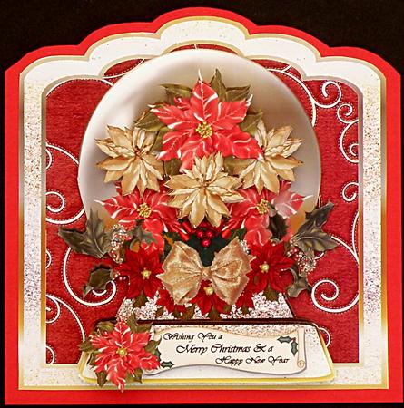 Poinsettia Globe Decoupage Layer and Sentiment Panels by Suzi Cooper