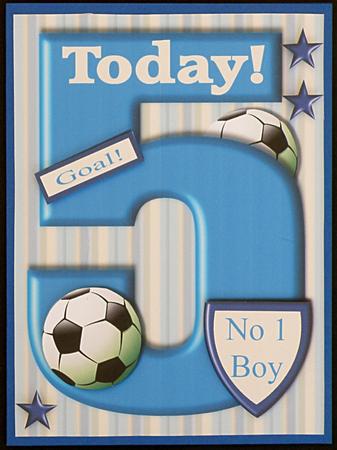 Boys Age 5 Card Front by Suzi Cooper