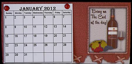 Wine Desktop Calendar Base by Suzi Cooper
