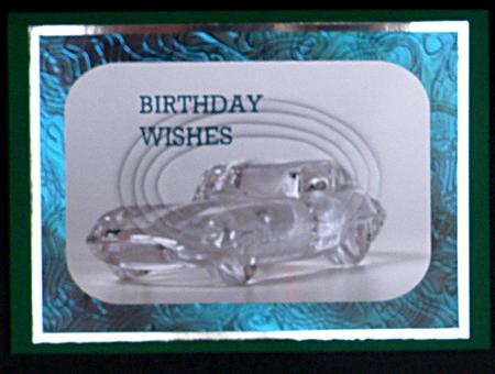 E-type Jag in Green Metallic Frame by Suzi Cooper