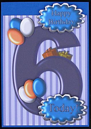 Boys Age 6 Card Front by Suzi Cooper