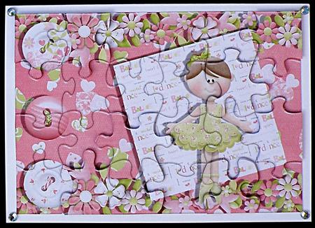 Cute Ballerina Jigsaw Puzzle Card Front by Suzi Cooper