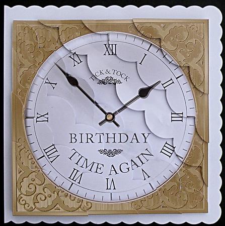 8 x 8 Birthday Clock Kit with Scalloped Corners by Suzi Cooper