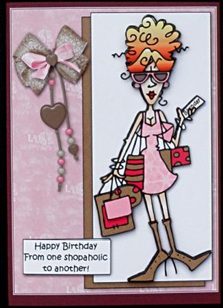 Rita Shopaholic Birthday Decoupage by Suzi Cooper