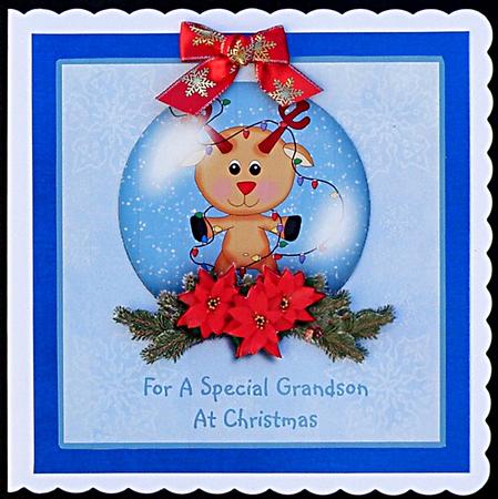 Reindeer Snowglobe - Grandson by Suzi Cooper
