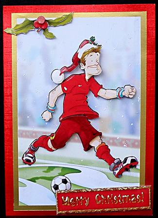 Christmas Football Dude Plain Red by Suzi Cooper