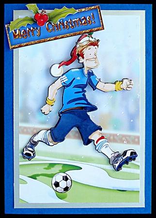 Christmas Football Dude Royal Blue by Suzi Cooper