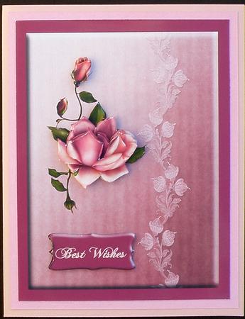 Rose and Lace Just for You Card Front by Suzi Cooper