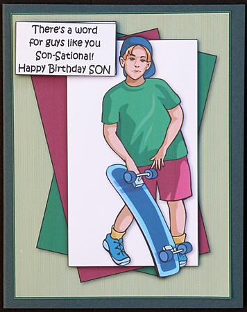 Son-sational Skateboarder Birthday Quick Card by Suzi Cooper