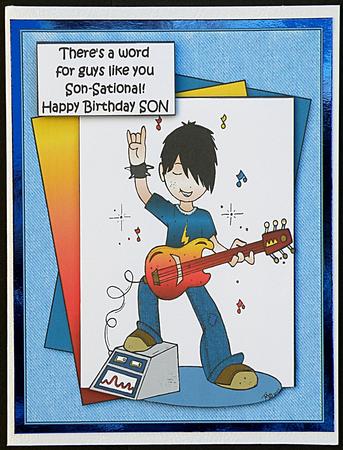 Son-sational Rock Boy Birthday Quick Card by Suzi Cooper