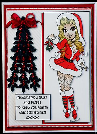 Miss Mistletoe Sends Hugs and Kisses Quick Card by Suzi Cooper