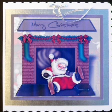 Vintage Santa Down the Chimney by Suzi Cooper