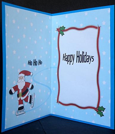 Skating Santa Insert Happy Holidays by Suzi Cooper