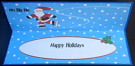 Skating Santa Large Dl Insert Happy Holidays by Suzi Cooper