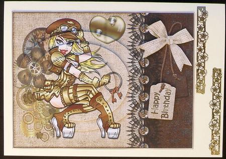 Steampunk Birthday Oval Pyramid by Suzi Cooper