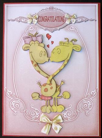 Giraffes in Love Wedding/anniversary Decoupage by Suzi Cooper