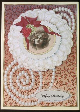 Vintage Lady in Cream and Brown by Suzi Cooper