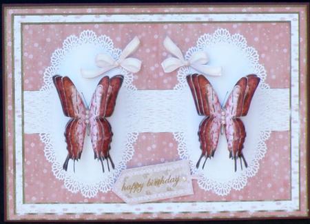 Peache and Cream Vintage Butterflies by Suzi Cooper