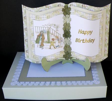 3D Vintage Book Card with Matching Box in Pistachio by Suzi Cooper