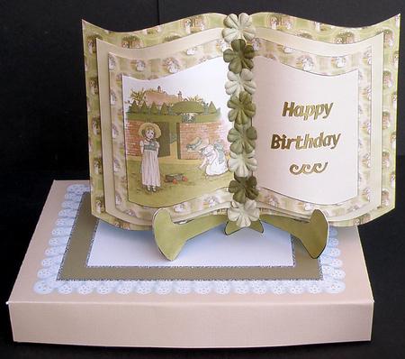 3D Vintage Book Card with Matching Box in Caramel by Suzi Cooper