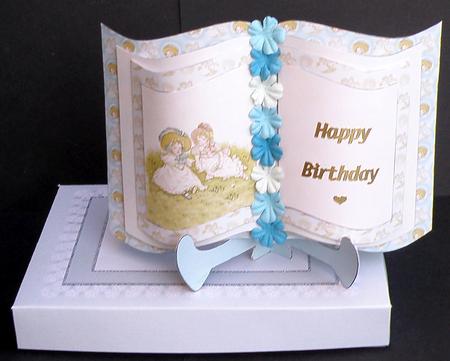 3D Vintage Book Card with Matching Box in Baby Blue Featured Gallery Photo