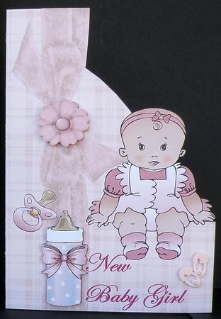 New Baby Girl Shape Card by Suzi Cooper