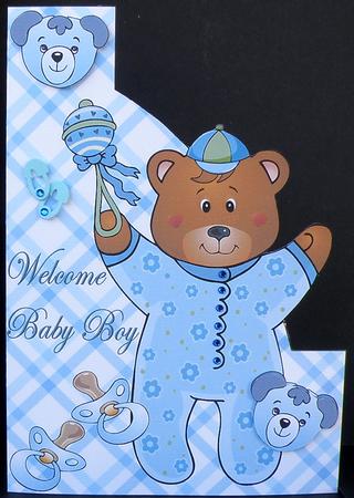 Welcome Baby Boy Shapecard by Suzi Cooper