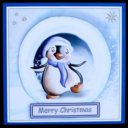 Dancing in the Snowball 6x6 Topper with Decoupage Layer by Suzi Cooper