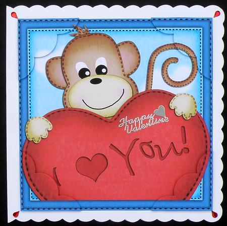 8 x 8 Chunky Monkey's Heart Scalloped Corner Topper by Suzi Cooper