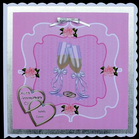 Roses & Champagne Square Quick Card by Suzi Cooper