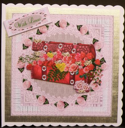 Red Treasure Box with Satin Rose Surround by Suzi Cooper