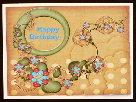 Golden Steampunk Birthday Corner Stacker by Suzi Cooper