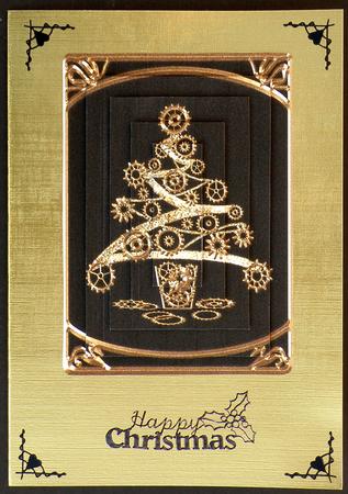 Steampunk Cogs Christmas Tree - Gold by Suzi Cooper
